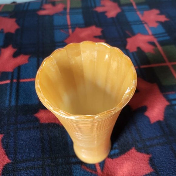 Vintage Fire King Peach Luster Vase - Picture 6 of 6